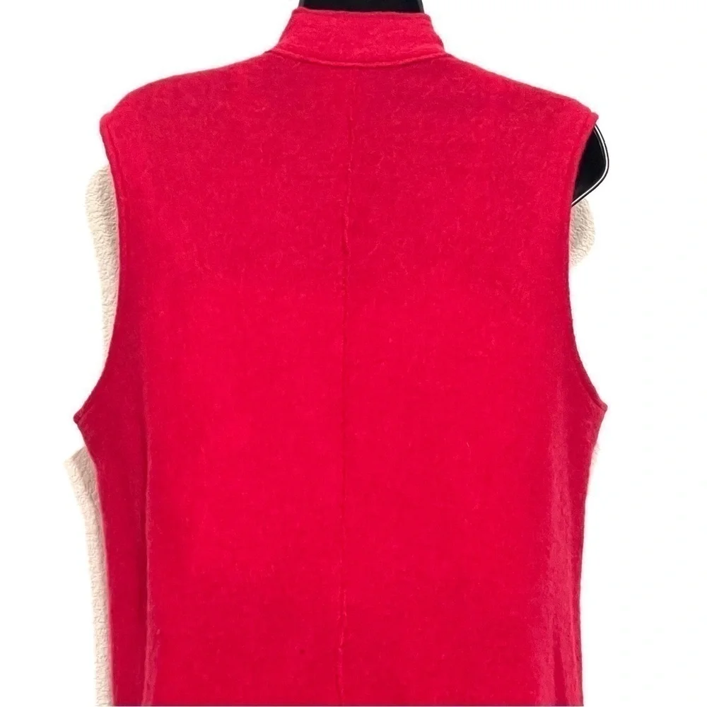Chico's Woman Red 100% WOOL Cardigan Coat Jacket Size 2 US L/12